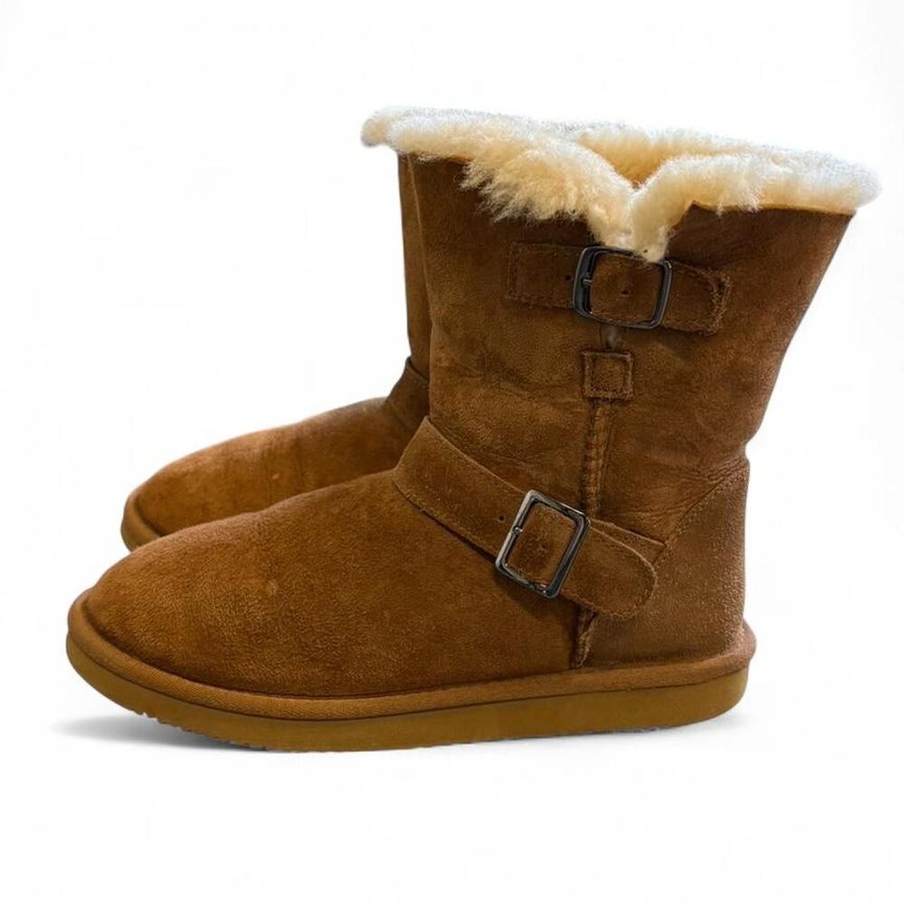 Womens Fur Boots With Buckles SZ 8